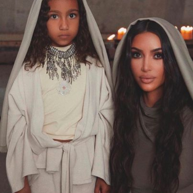 Kim Kardashian posted a baptismal photo on Instagram