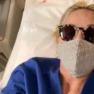 62-year-old Sharon Stone showed a photo from the hospital