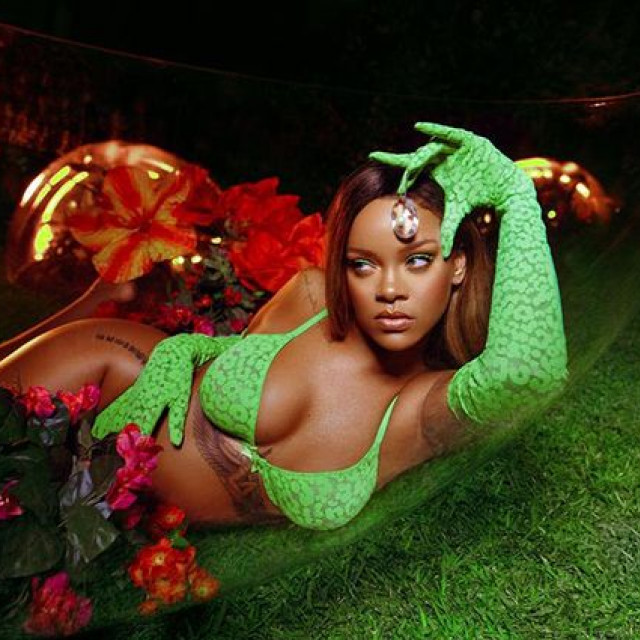 Rihanna advertises her brand's lingerie