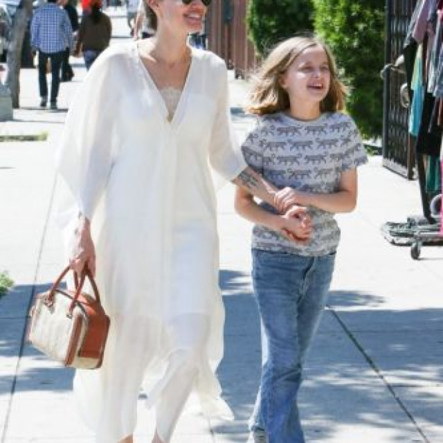 Angelina Jolie on a walk with her daughter Vivien